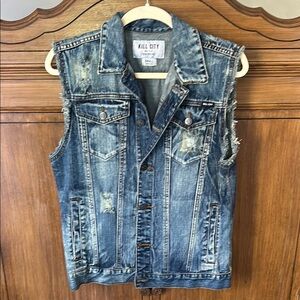 Kill City Distressed Denim Vest
